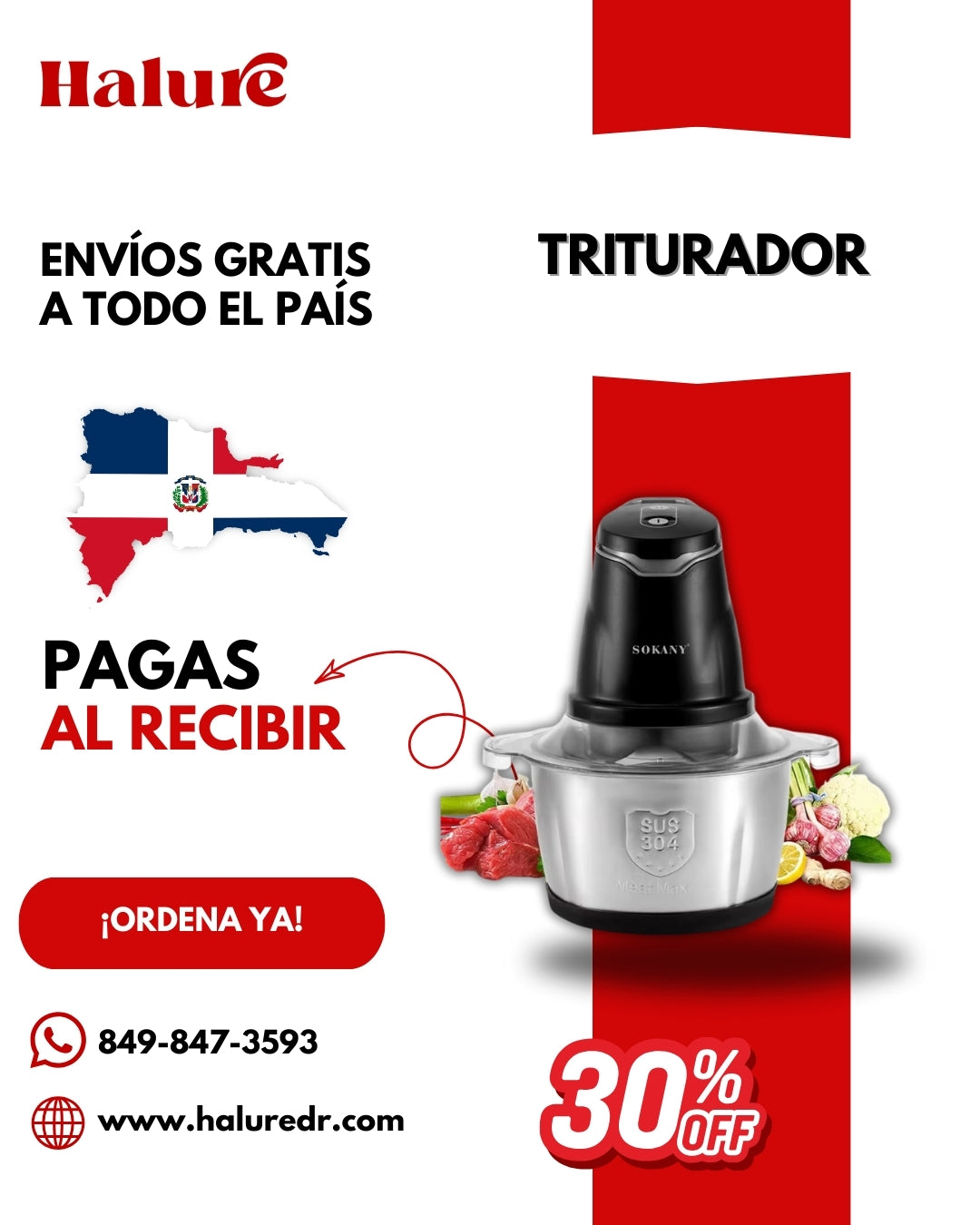 Triturador de Alimentos SOKANY